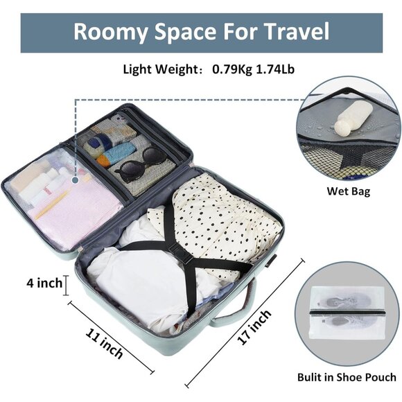 Taygeer Women's Powder Blue Travel Backpack Carry On 15.6inch Laptop Backpack - Picture 2 of 9